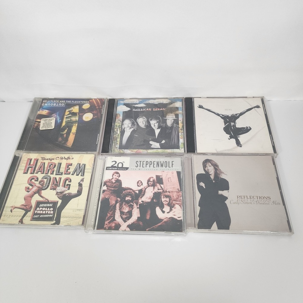 6 CD Lot Seal CSNY Bela Fleck‎ Steppenwolf Carly Simon Harlem Song